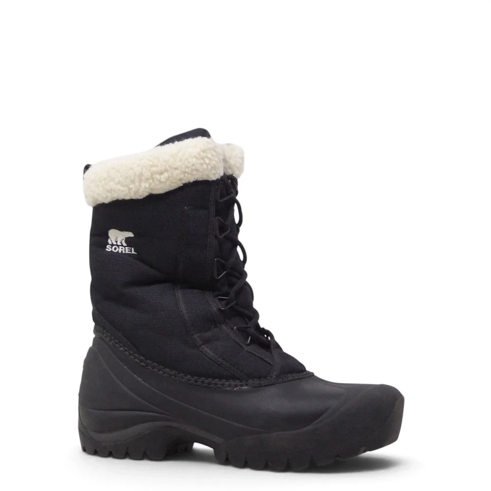 Sorel Cumberland Womens Snow Boots Black Winter Faux Fur Trim NL1436-010 Size 6